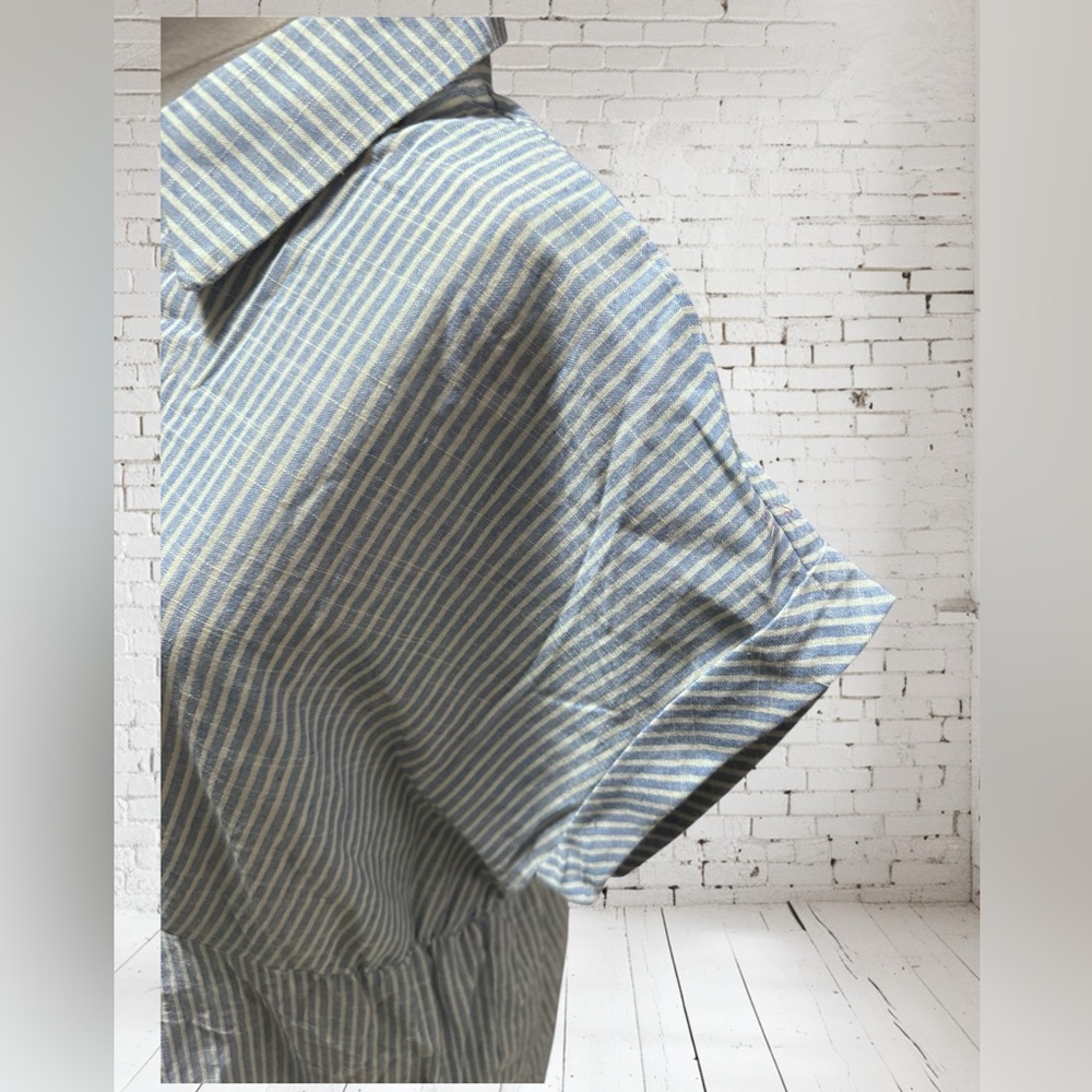 CupShe Blue White Striped Dress NWT | XL Knot‑Front Cotton‑Blend Summer Fit - Picture 5 of 7